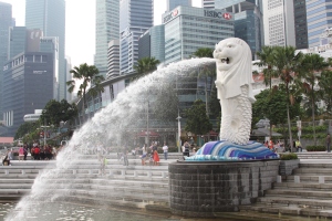 The famous Merlion statue